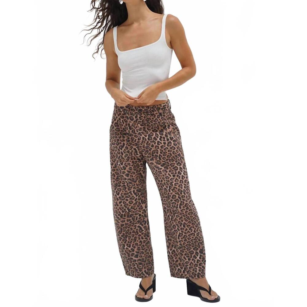 NEW LNA cross creek leopard pant in brown